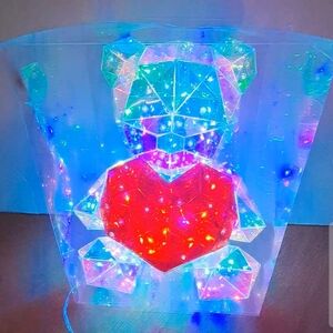 LED Geometric Bear with Heart